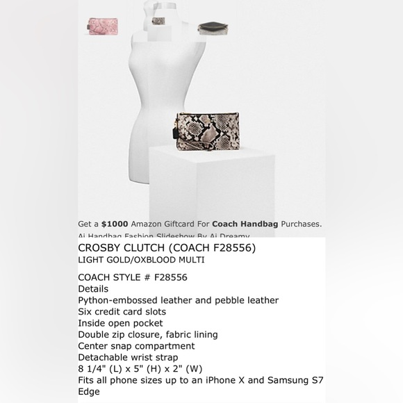 Coach Wristlet Wallet-Python Print - Picture 4 of 5